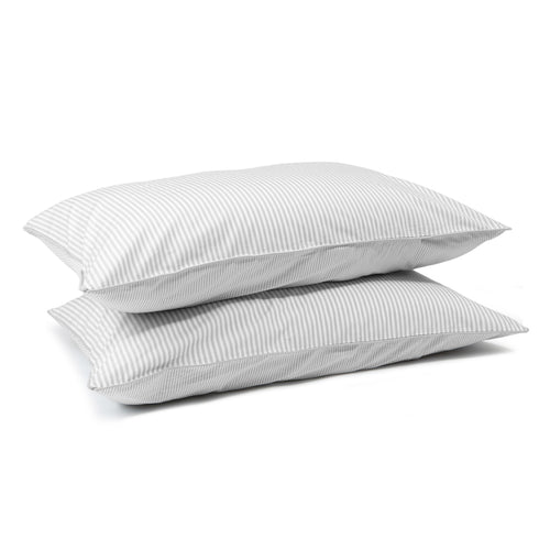 Grey Striped Pillowcases