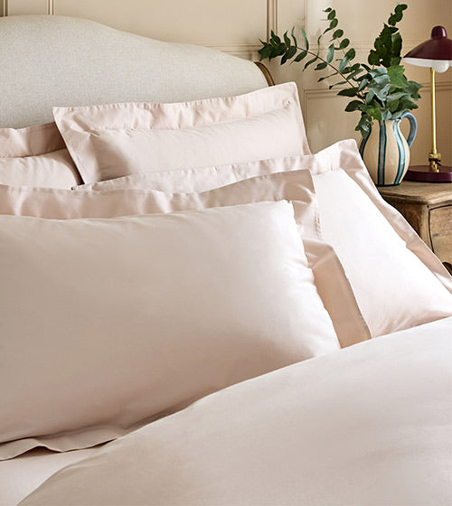 Dusky Pink Edged Bedding Set | Fairtrade & Organic Cotton | Dip & Doze