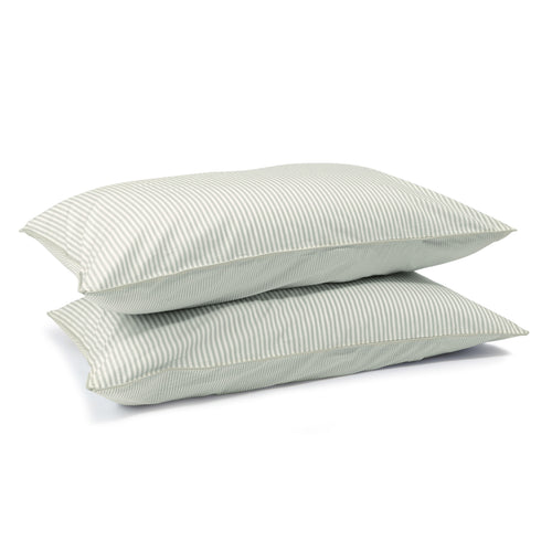 Sage Green Striped Pillowcases
