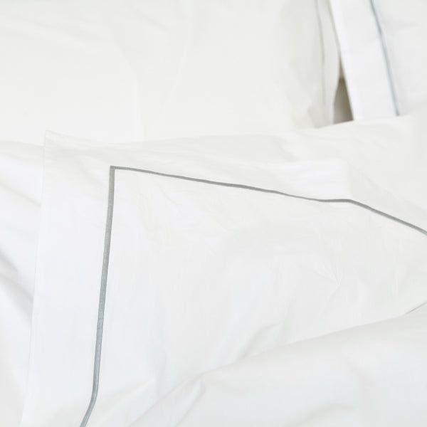 Grey Embroidered Edged Bedding Set Dip & Doze