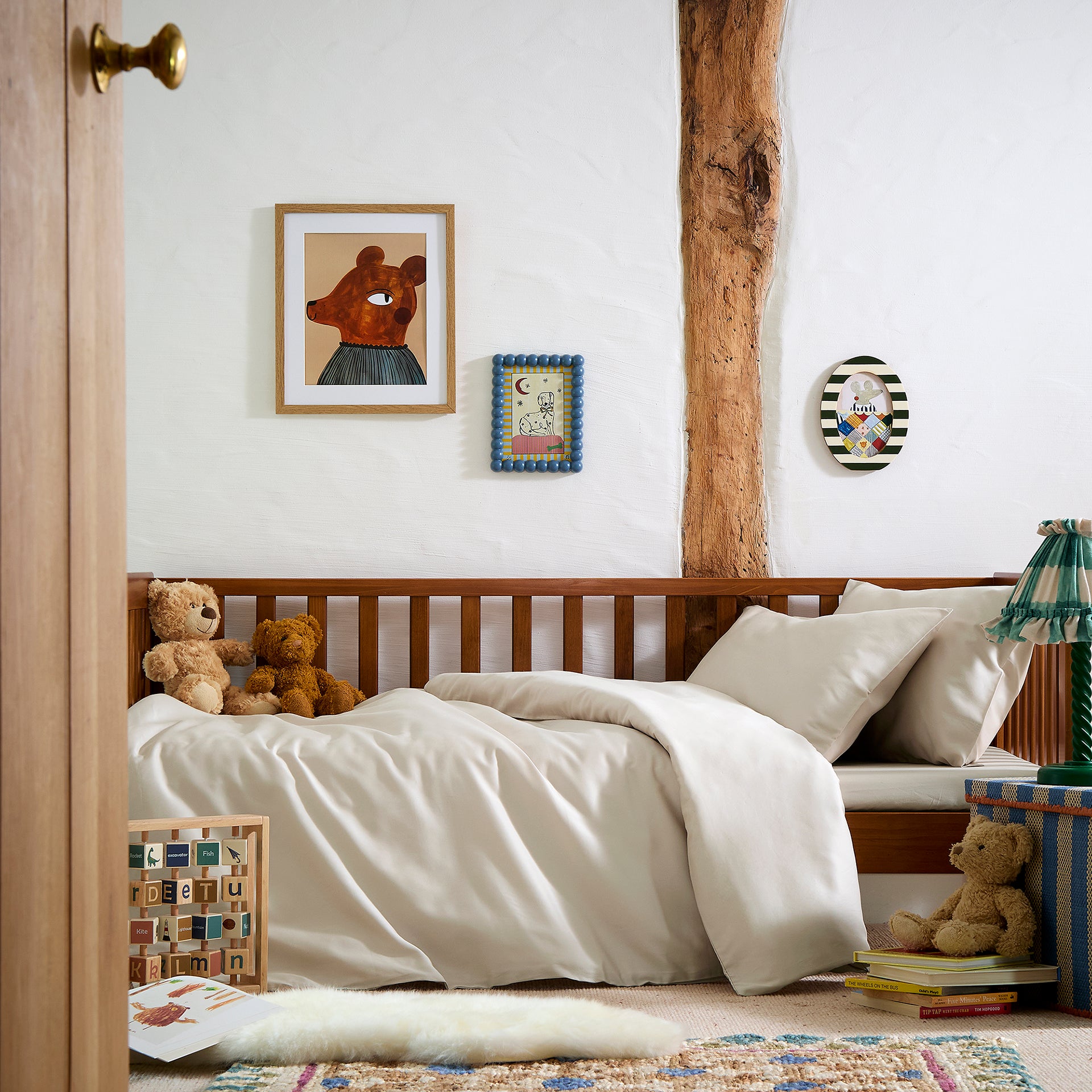 Almond Toddler Cot Bed Set