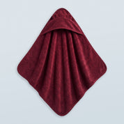 Berry Red Hooded Baby Towel with Ears