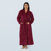 Berry Red Long Towelling Robe