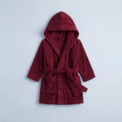 Berry Red Hooded Kids Towelling Robe