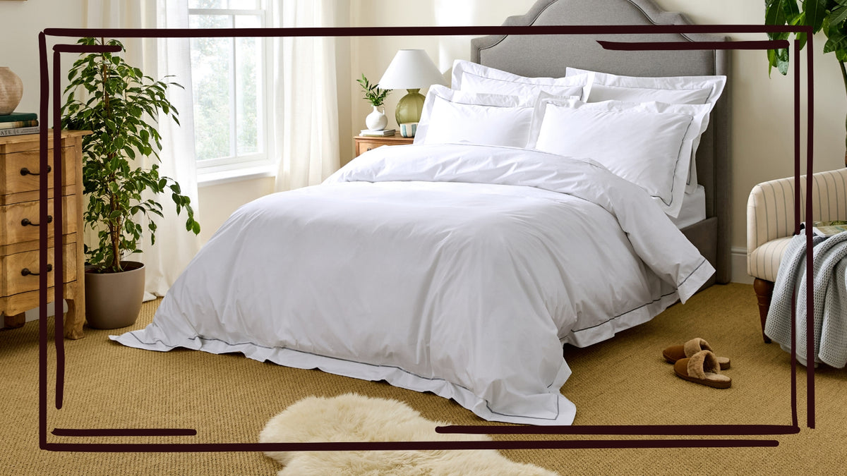 Embroidered Edged Bedding Set