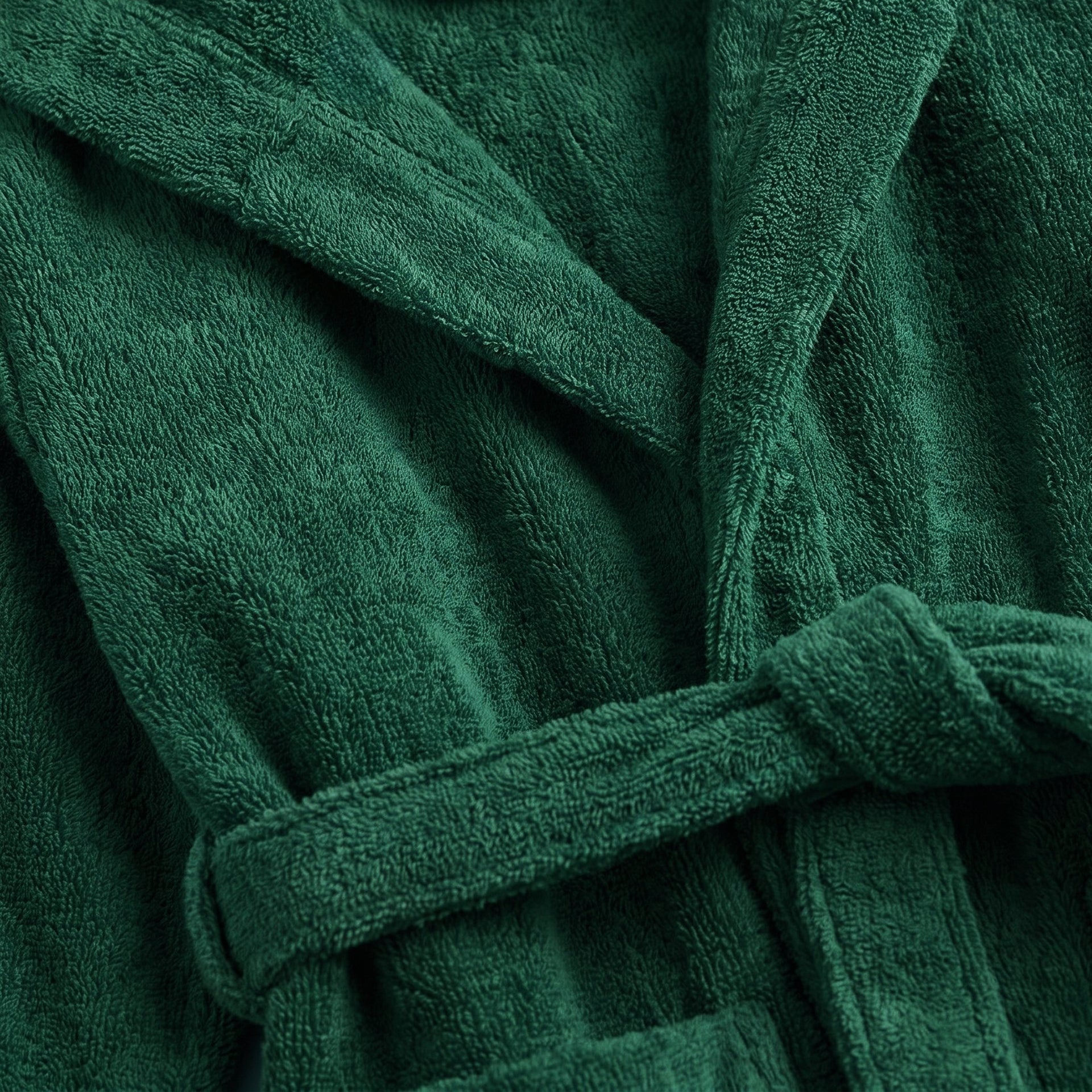Fern Green Hooded Kids Towelling Robe