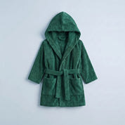 Fern Green Hooded Kids Towelling Robe