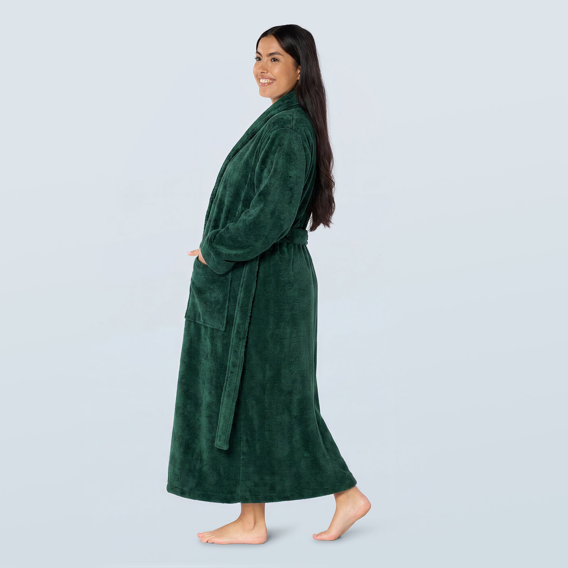 Fern Green Long Towelling Robe