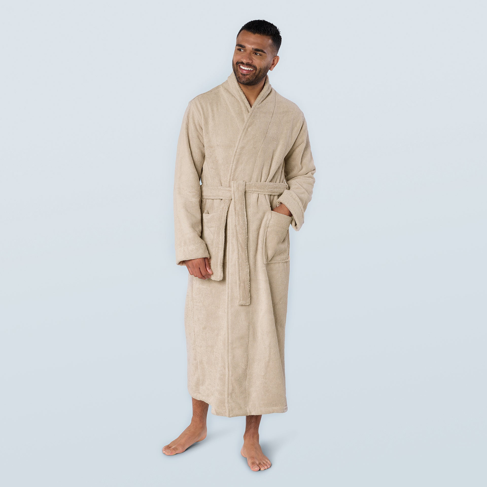Flax Long Towelling Robe
