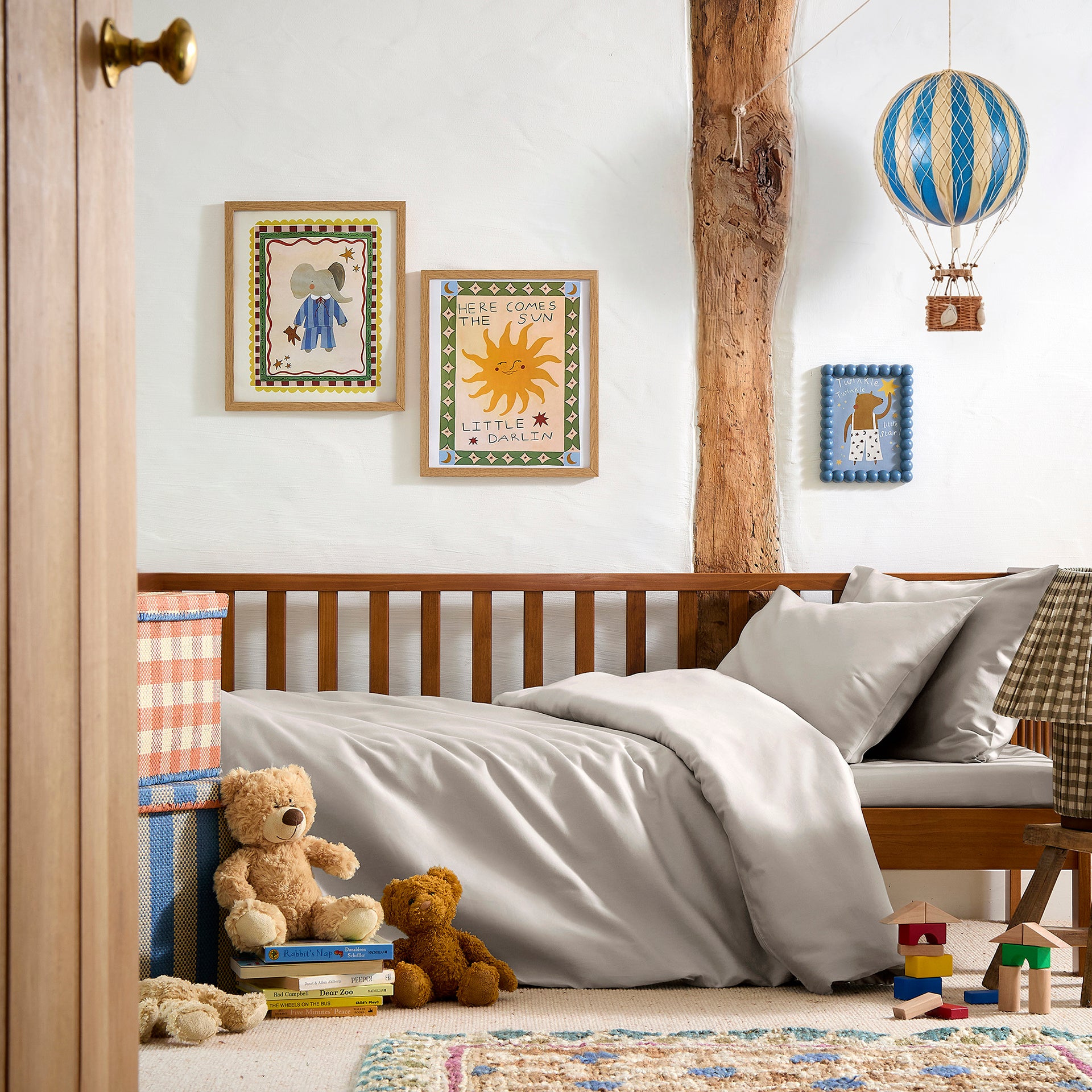 Dove Grey Toddler Cot Bed Set
