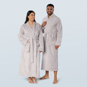 Grey Long Towelling Robe