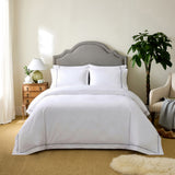 Grey Simple Embroidered Edged Bedding Set