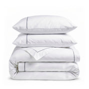 Grey Simple Embroidered Edged Bedding Set