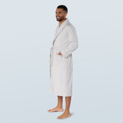 Grey Striped Lightweight Long Towelling Robe