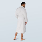 Grey Striped Lightweight Long Towelling Robe