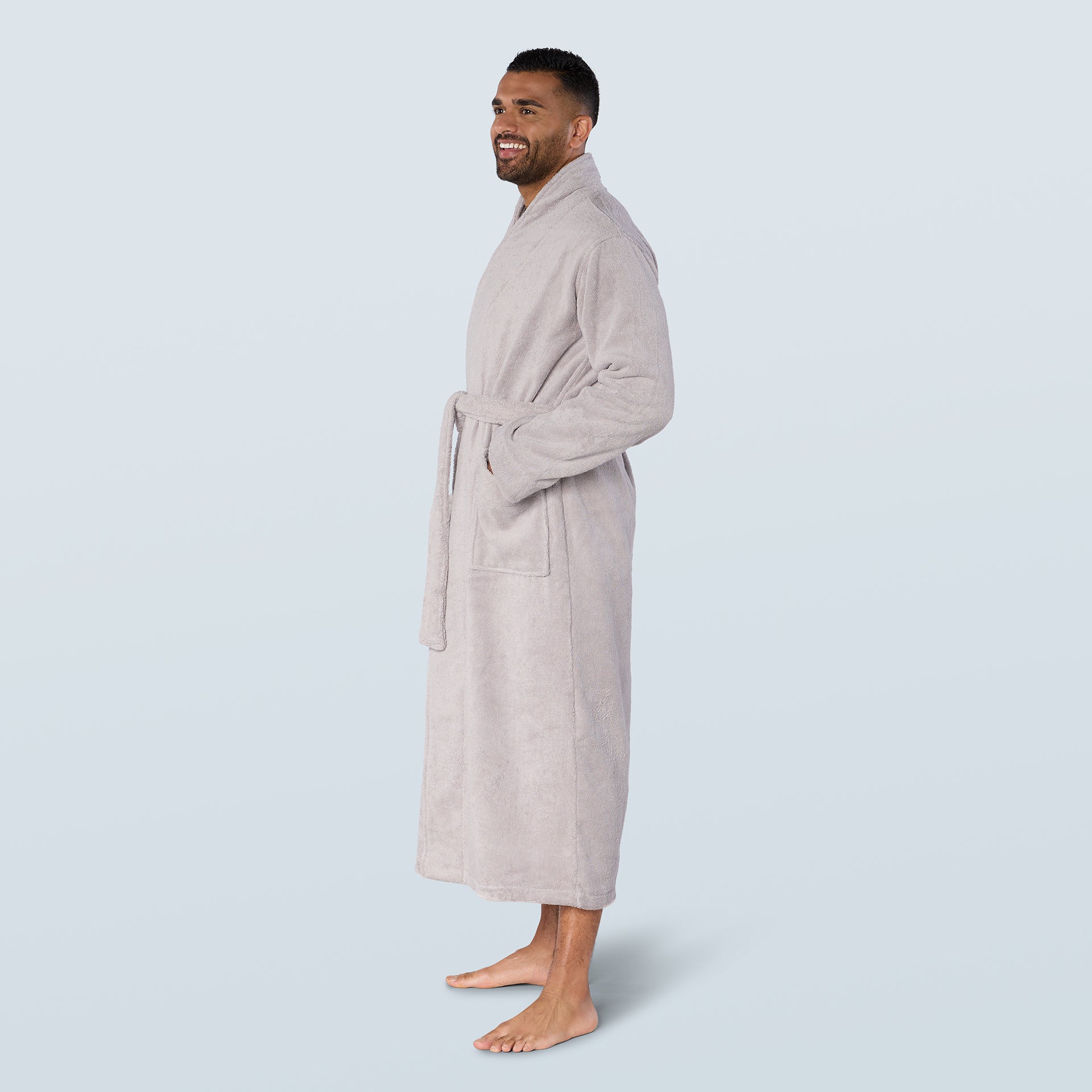 Grey Long Towelling Robe