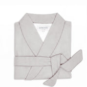 Grey Striped Lightweight Long Towelling Robe