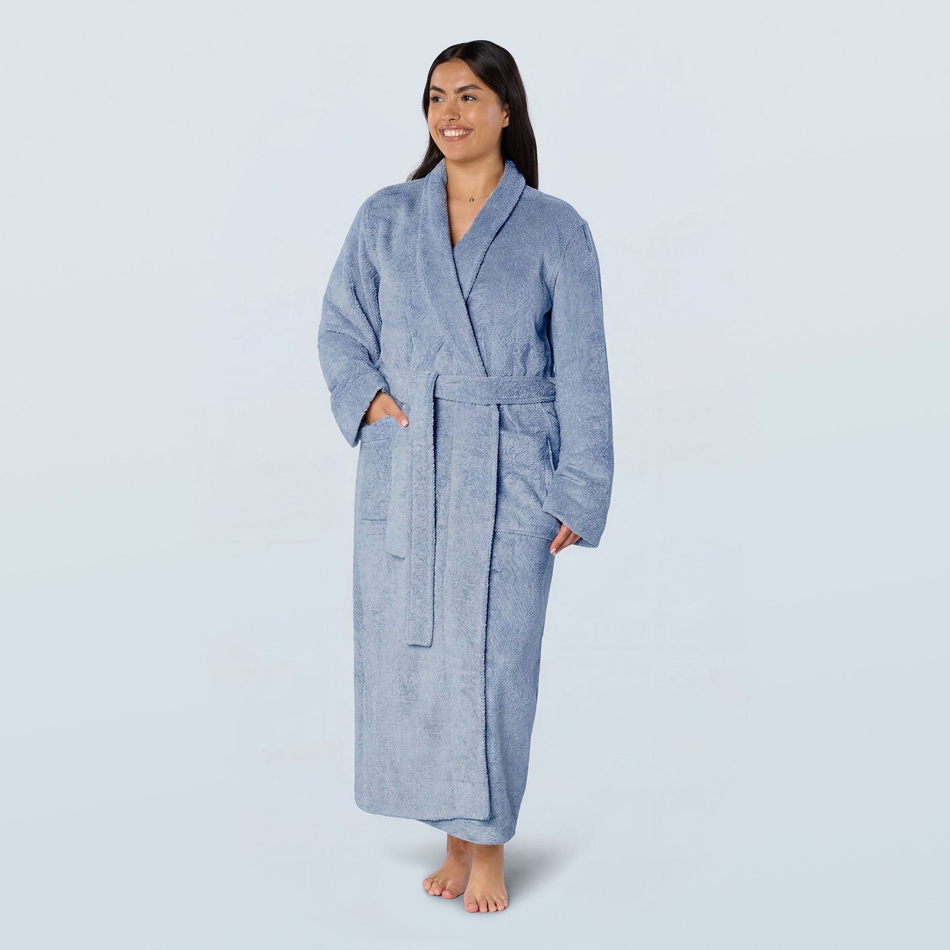 Ocean Blue Long Towelling Robe