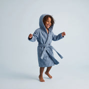 Ocean Blue Hooded Kids Towelling Robe