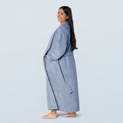 Ocean Blue Long Towelling Robe