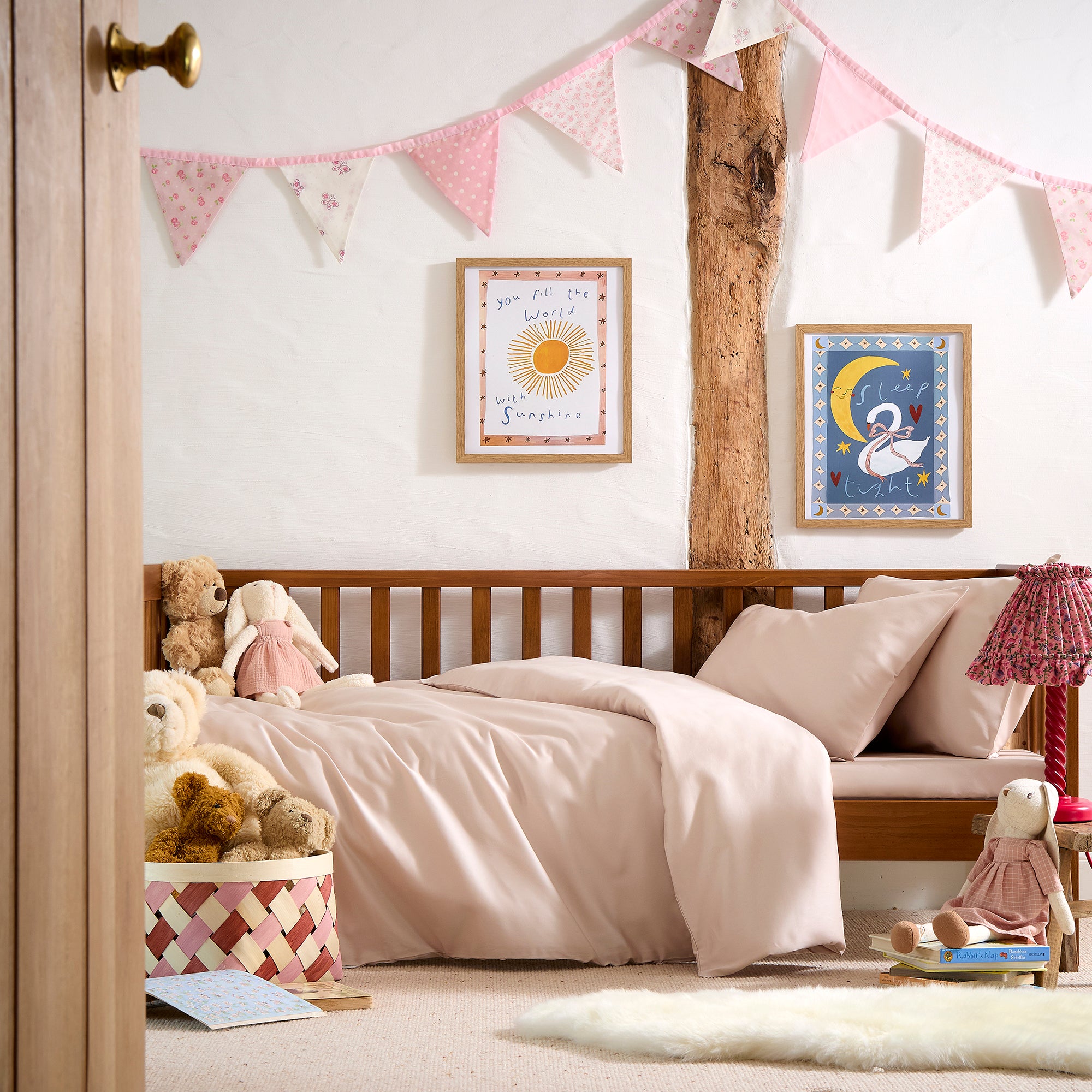 Dusky Pink Toddler Cot Bed Set