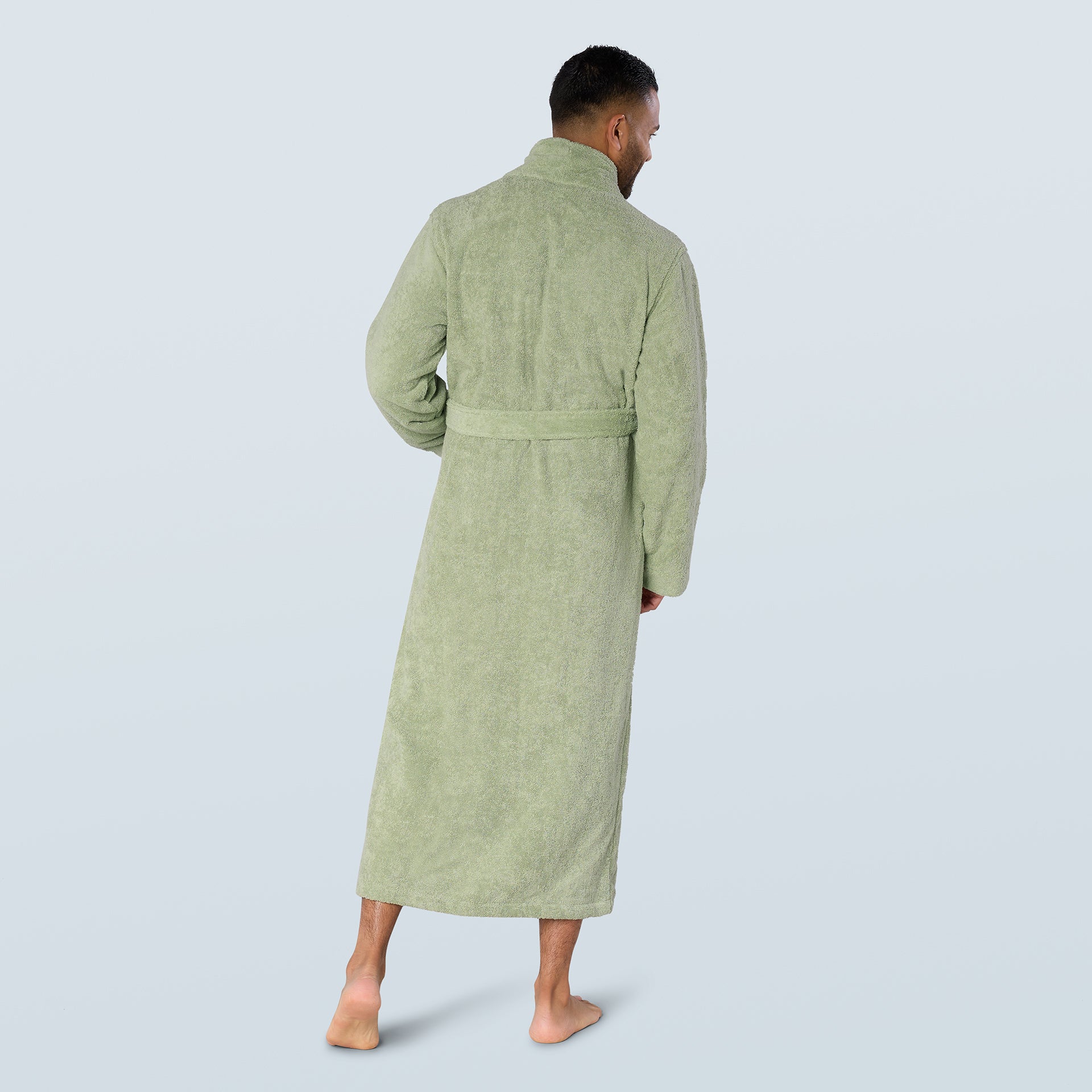 Sage Green Long Towelling Robe