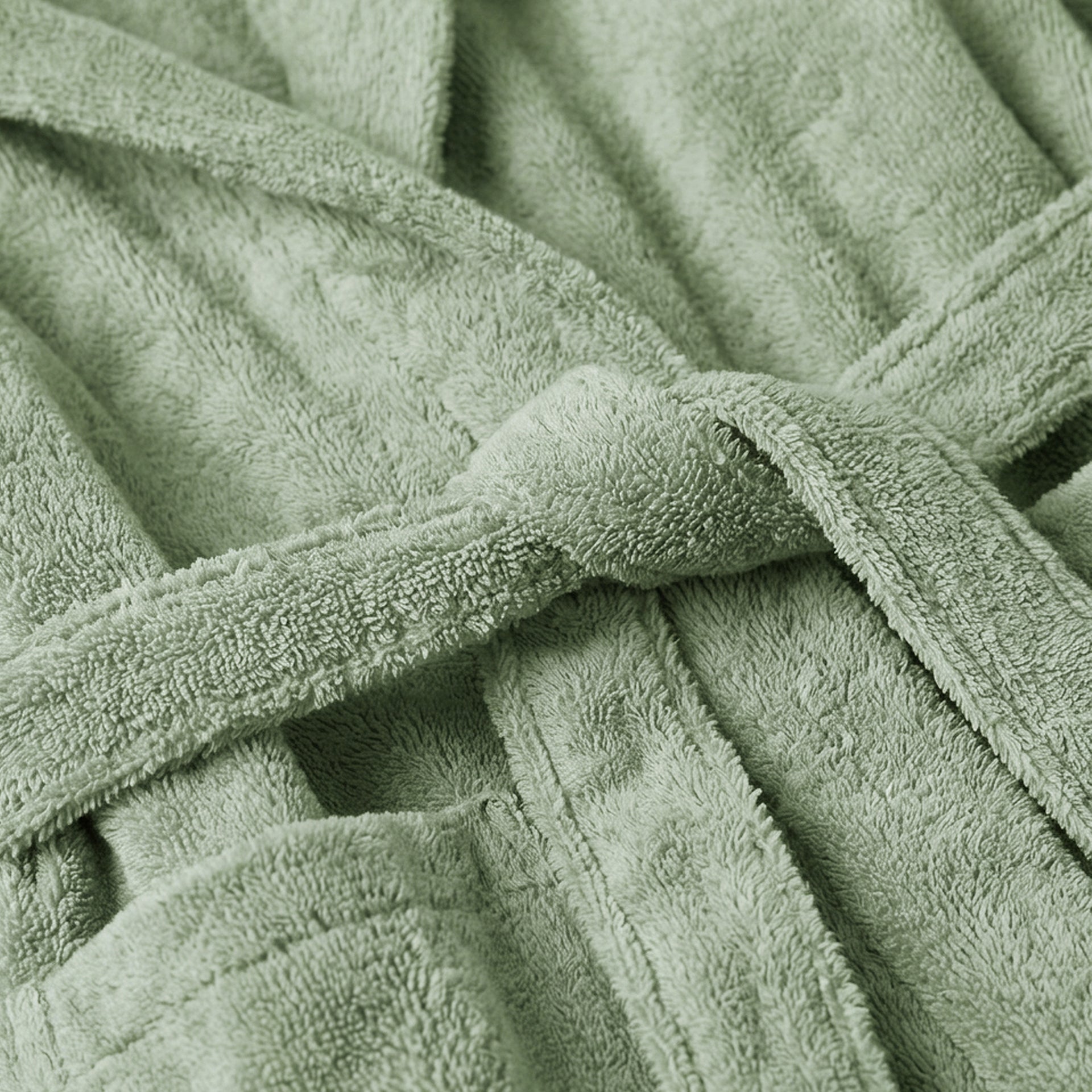 Sage Green Hooded Kids Towelling Robe