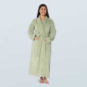 Sage Green Long Towelling Robe
