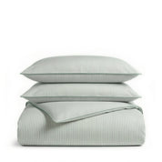 Sage Green Striped Toddler Cot Bed Set