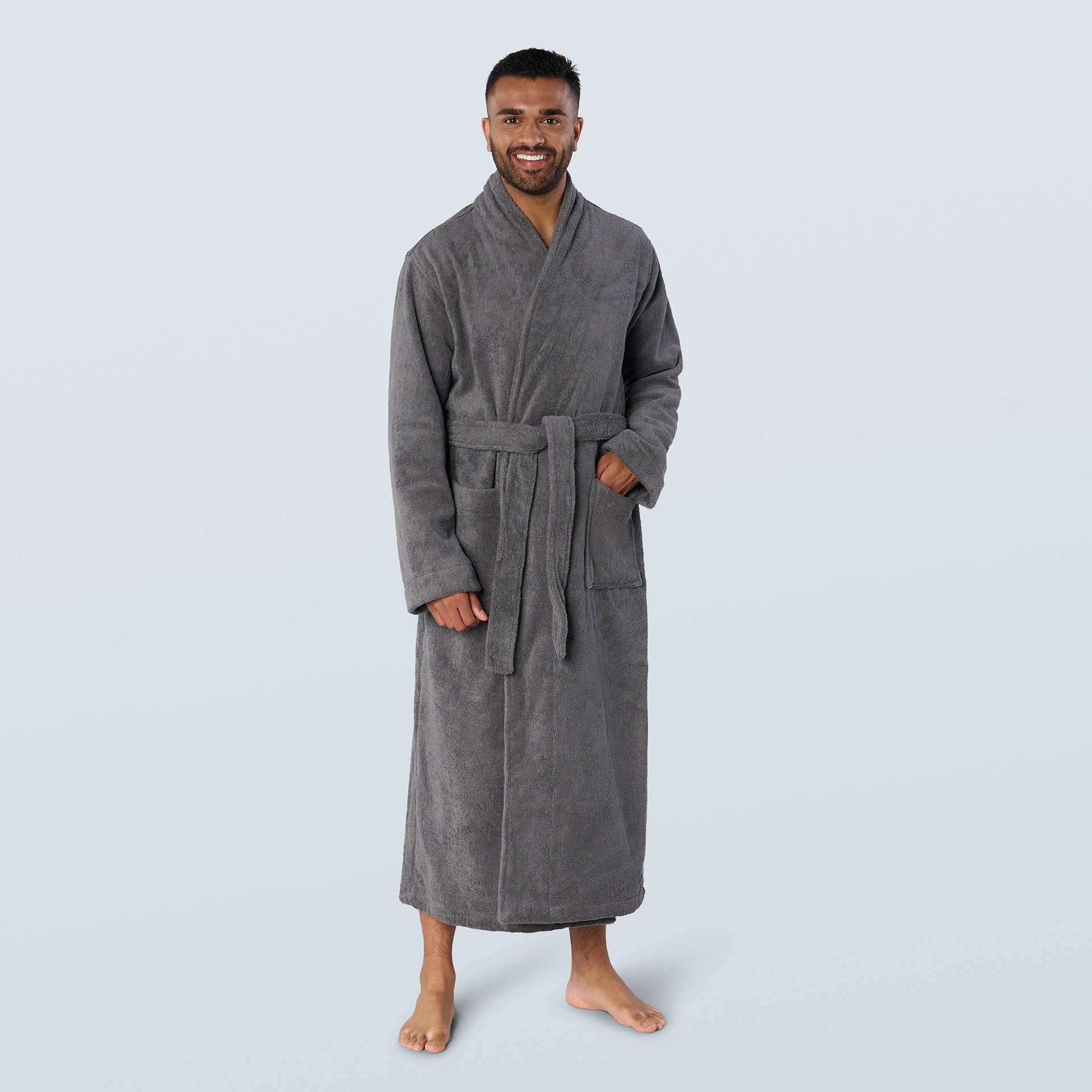 Slate Long Towelling Robe