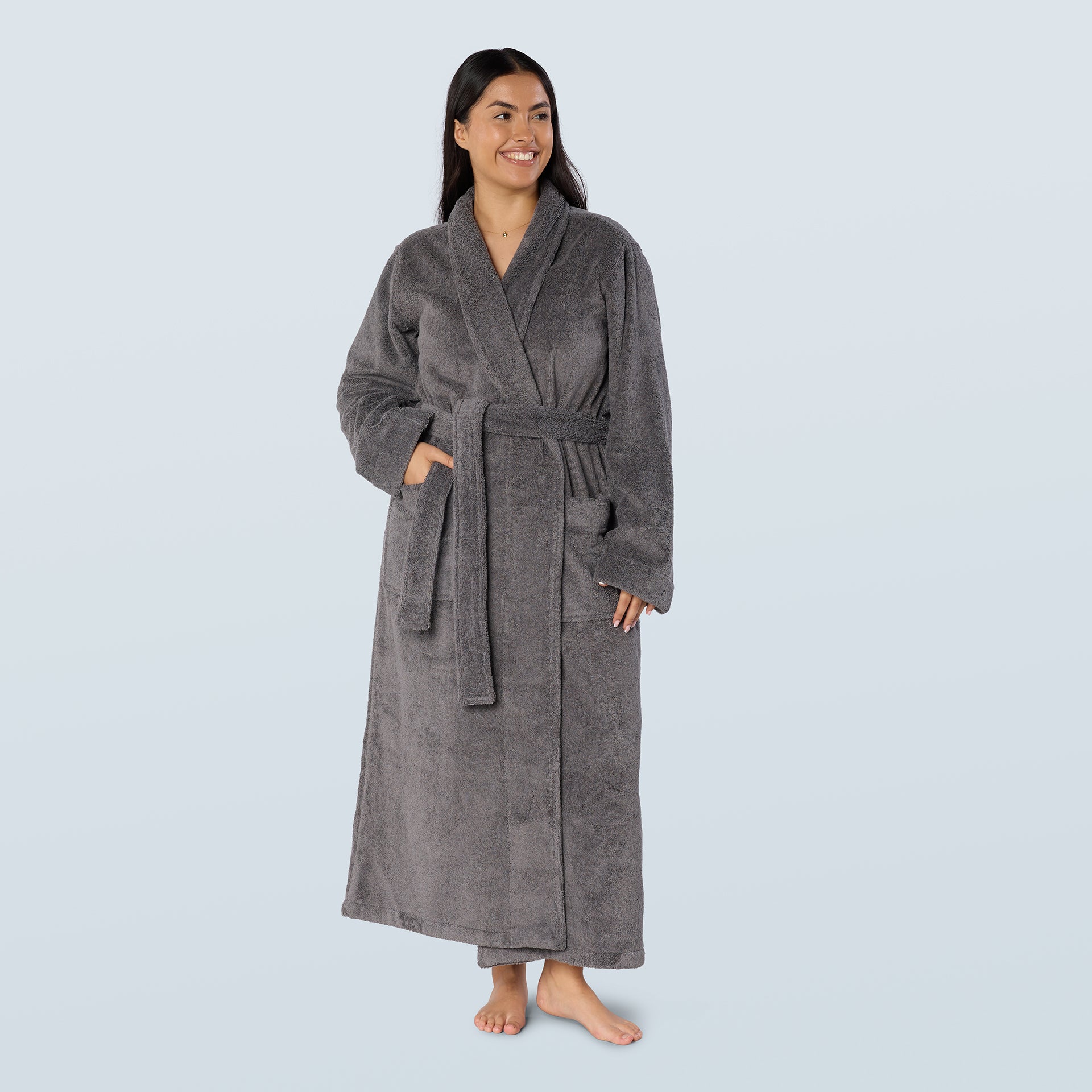 Slate Long Towelling Robe