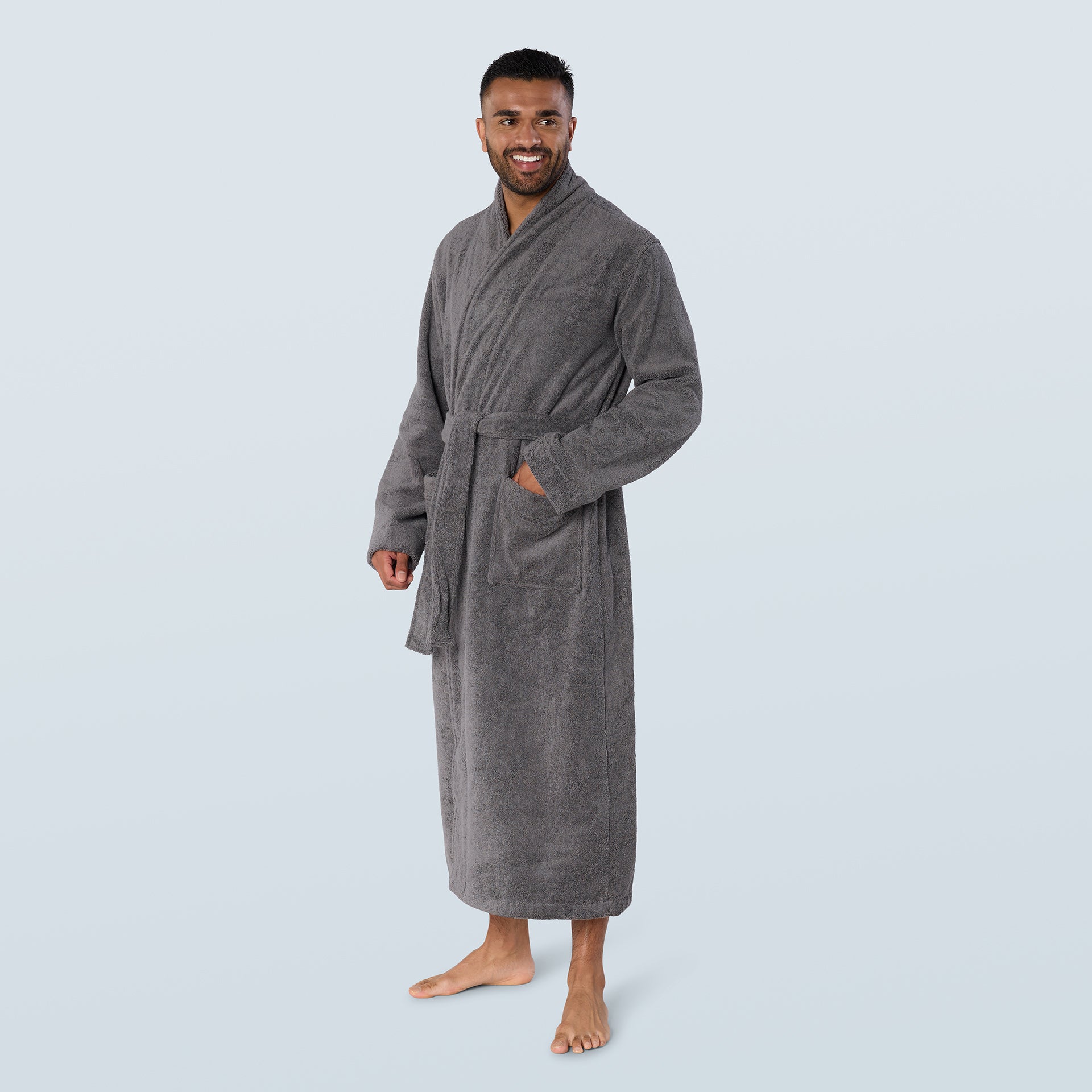 Slate Long Towelling Robe