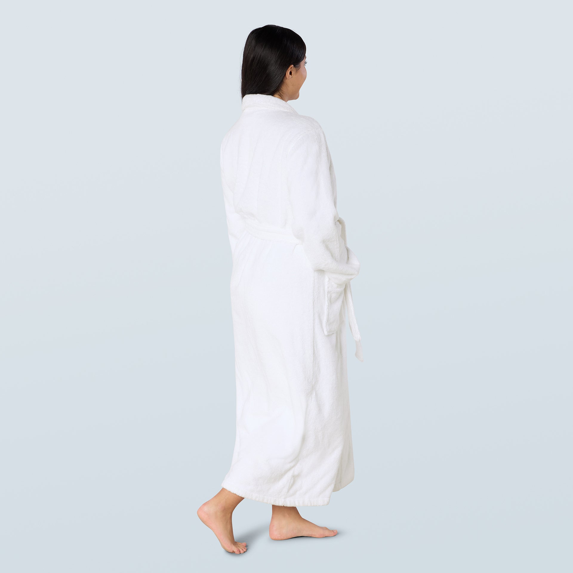 White Long Towelling Robe