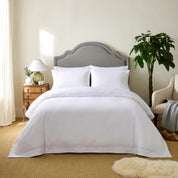 White Simple Embroidered Pillowcase Pair