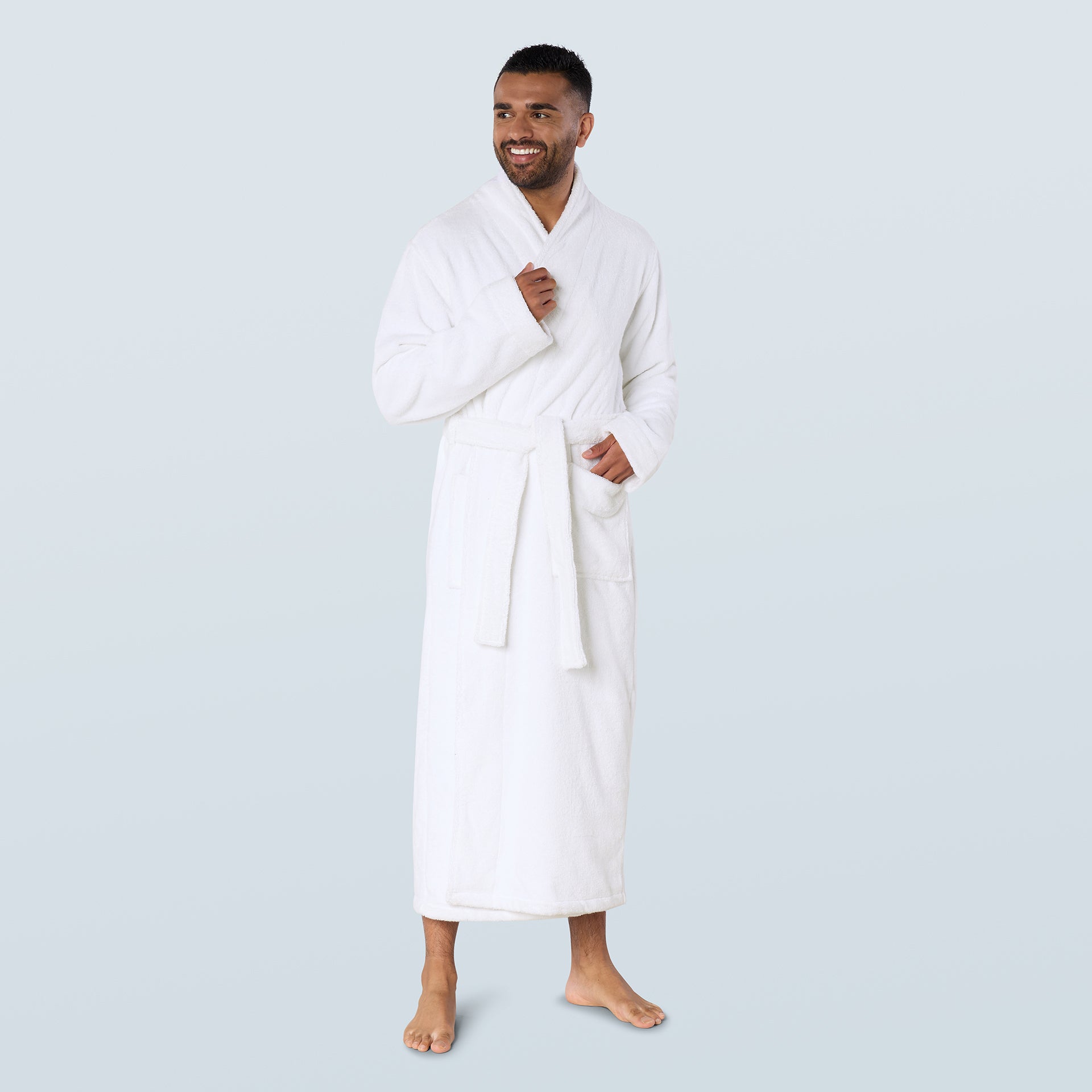 White Long Towelling Robe