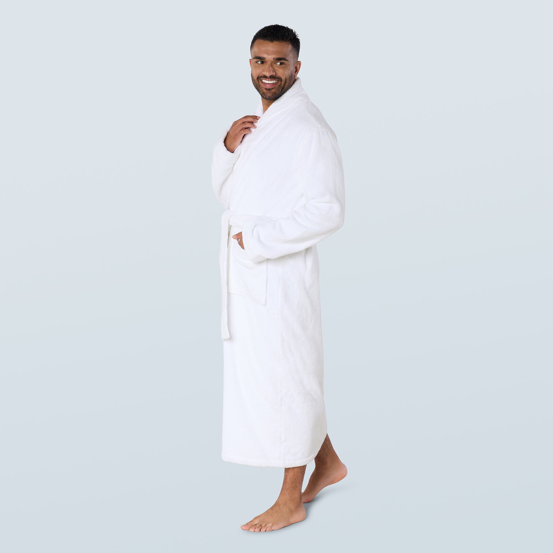 White Long Towelling Robe