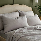 Dove Grey Linen Flat Sheet