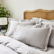 Dove Grey Edged Pillowcase Pair