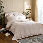Dusky Pink Edged Pillowcase Pair