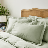 Sage Green Edged Pillowcase Pair