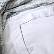 Grey Simple Embroidered Edged Bedding Set