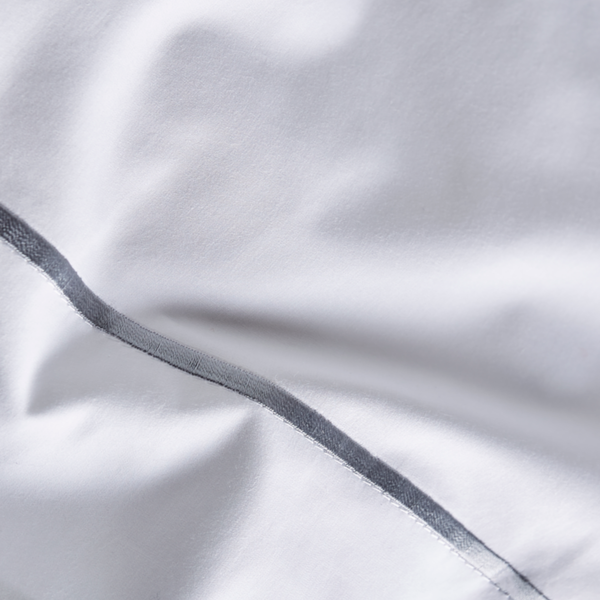 Grey Simple Embroidered Edged Bedding Set