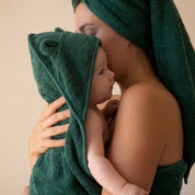 Fern Green Hooded Baby Towel with Ears