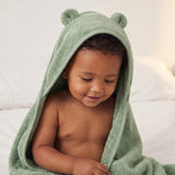 Sage Green Hooded Baby Towel with Ears