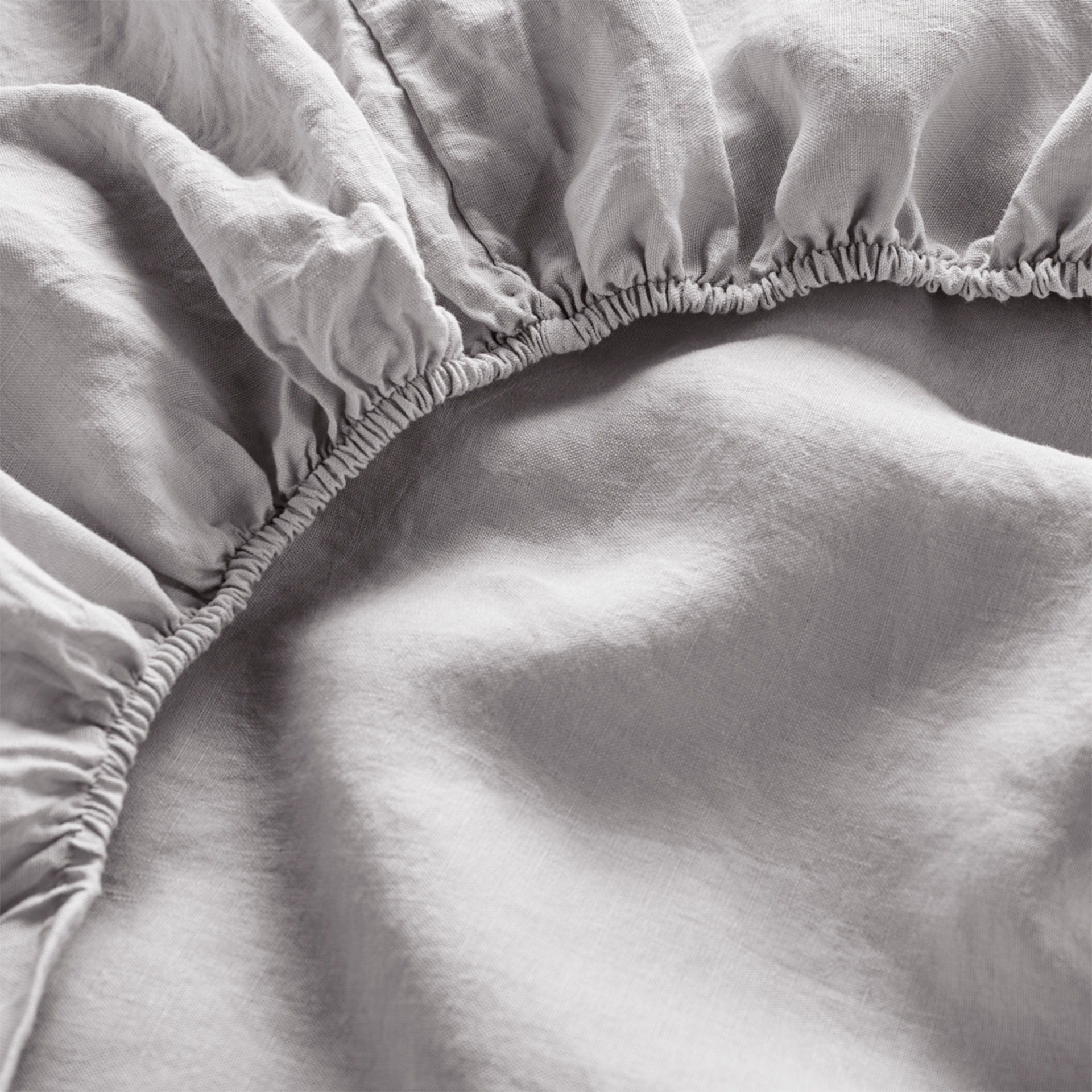 Dove Grey Linen Fitted Sheet
