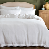 White Linen Bedding Set