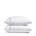 Grey Simple Embroidered Pillowcase Pair