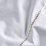 Silver Simple Embroidered Pillowcase Pair