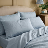Sky Blue Linen Pillowcase Pair