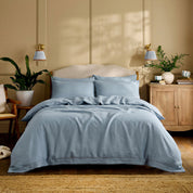 Sky Blue Linen Bedding Set